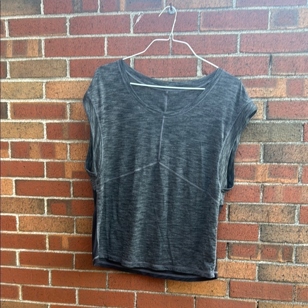 Lululemon Athletica Gray Cap Sleeve Crop Top